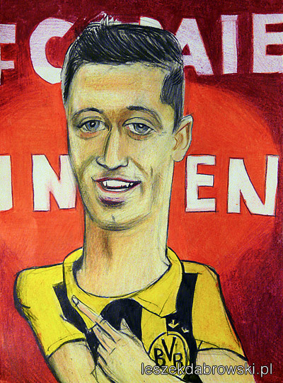 Karykatura Roberta Lewandowskiego w Borussia Dortmund